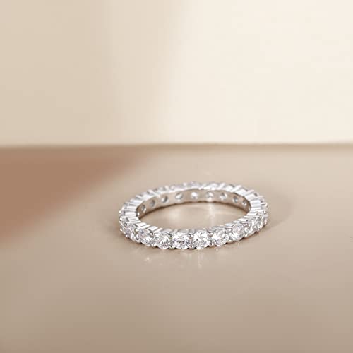 EAMTI 3mm 925 Sterling Silver Round Cubic Zirconia Full Eternity Engagement Ring for Women Size 3-13
EAMTI 3mm 925 Sterl