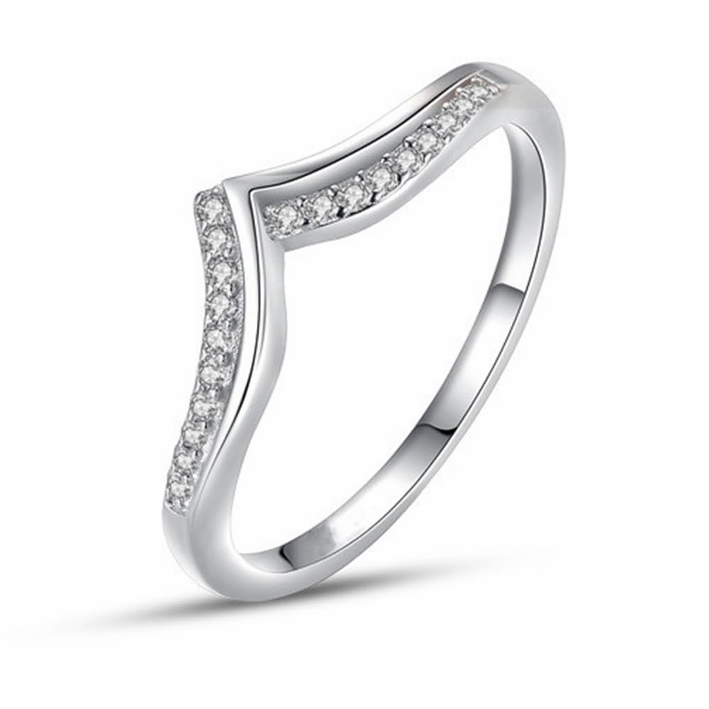 Blocaci 0.25 Carat(ctw) Moissanite Stackable Wedding Rings for Women Platinum Plated Silver 10K 14K 18K Gold Eternity Ba