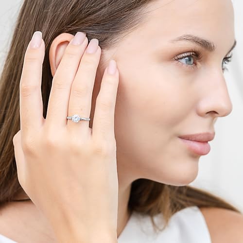 Hoops & Loops 925 Sterling Silver 1.0-|0 Carat Round Brilliant Cut Cubic Zirconia Engagement Ring for Women
Hoops & Loop