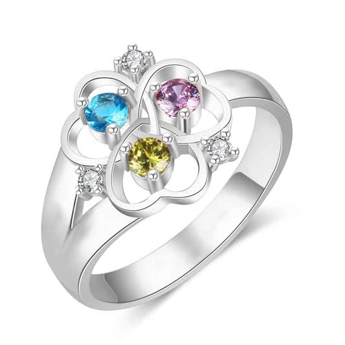 Personalized Mother Rings with 2 Birthstones For Women 10K/14K/18K Gold
Custom Engraved Name Rings Personalized Birthsto