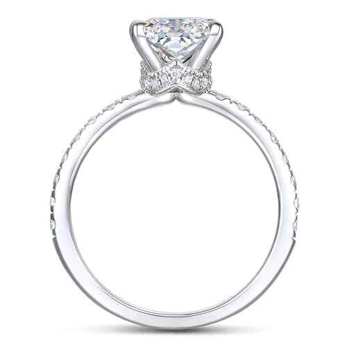 CGSRING 14K White Gold Engagement Ring for Her, Perfect for Everyday Wear
| CGSRING 3 Carat Radiant Cut Moissanite Enga