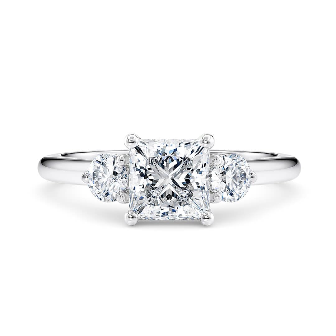 Three Stone Moissanite Princess Cut Engagement Rings for Women 10k 14k 18k White Gold Rose Gold Yellow Gold
| Blocaci 1