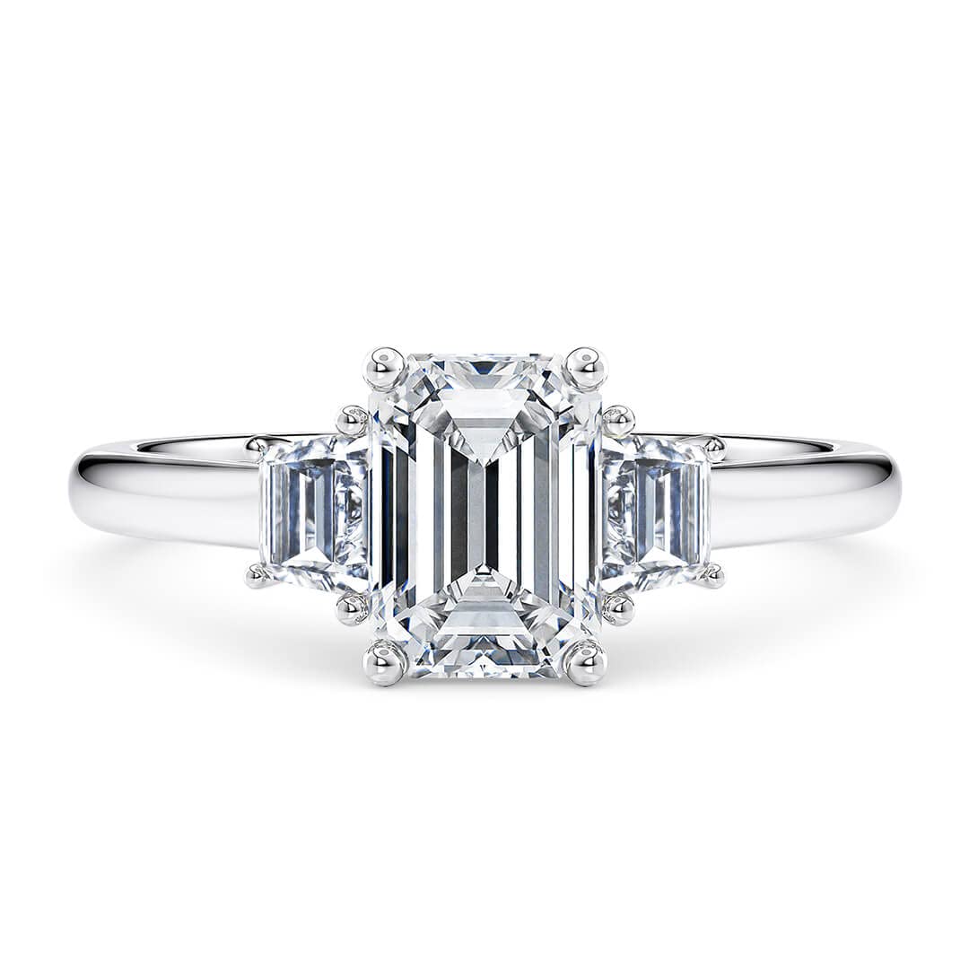 Engagement Ring 3 Stone Emerald Cut Moissanite for Women
| 1CT/2CT Moissanite Engagement Ring for Women
| 10k 14k 18k W