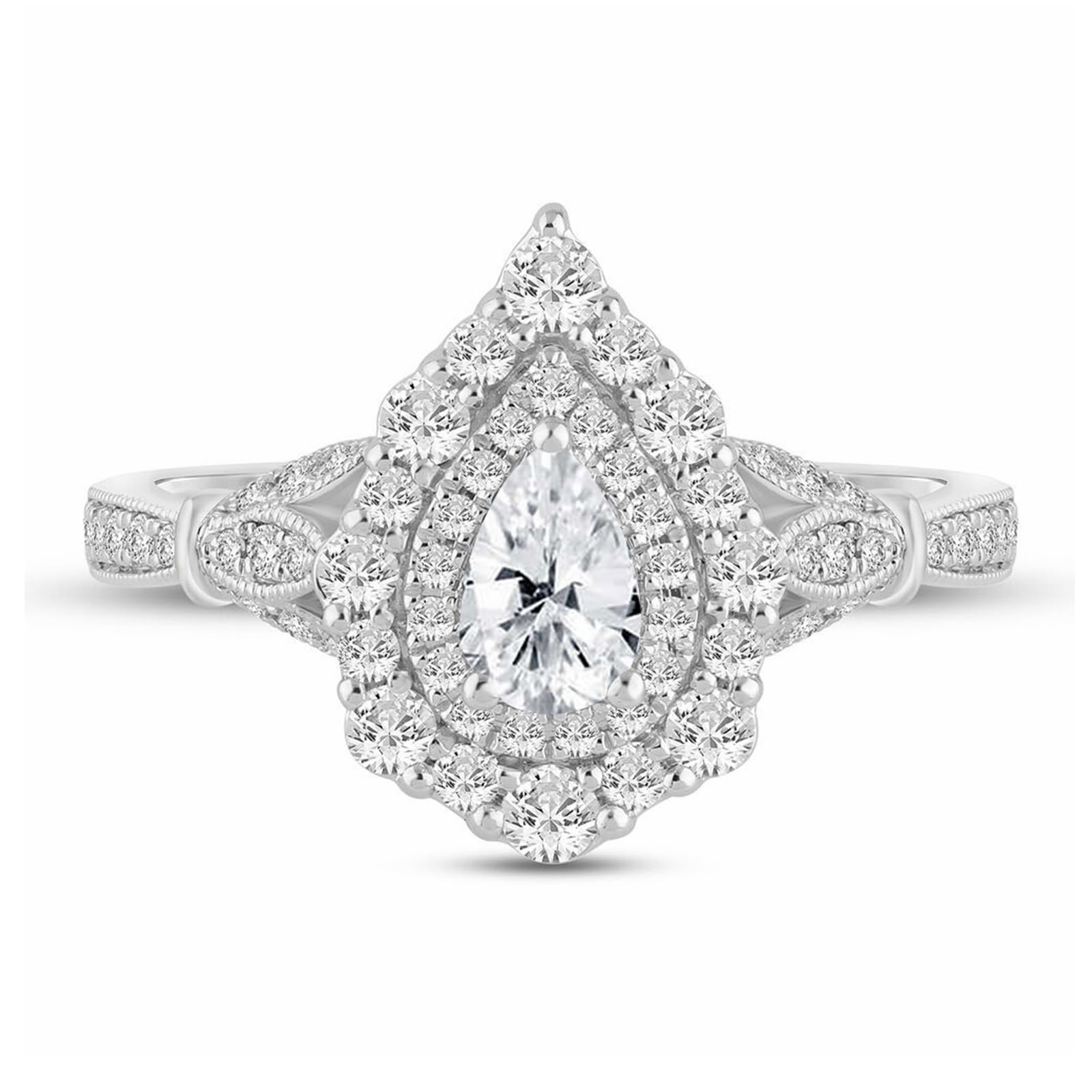 Vintage Engagement Rings for Women 1CT Pear Shaped Moissanite 925 Sterling Silver Engagement Ring for Women
Vintage Mois